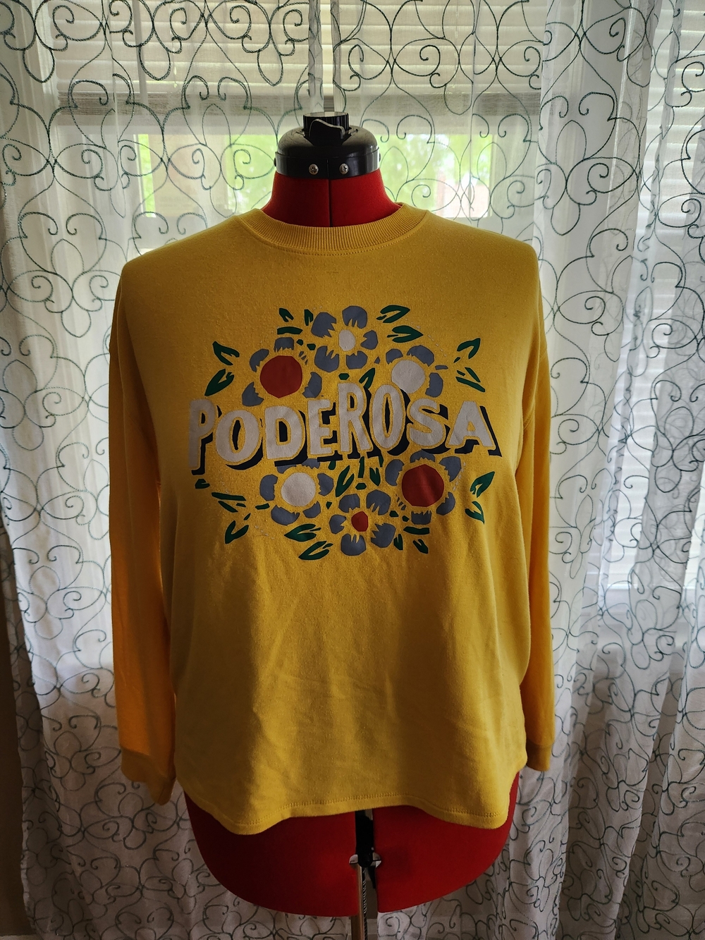 Yellow Crewneck Poderosa Lightweight Sweatshirt